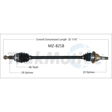 Surtrack Axle Cv Axle Shaft, Mz-8218 MZ-8218